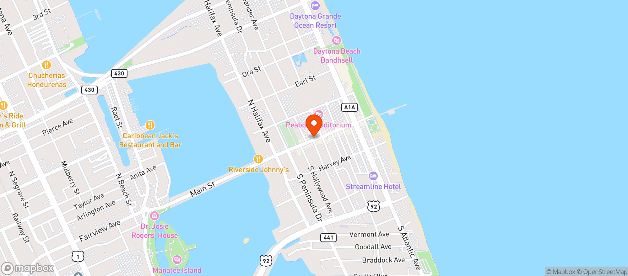 Map showing Urban Soul Daiquiris & Wi