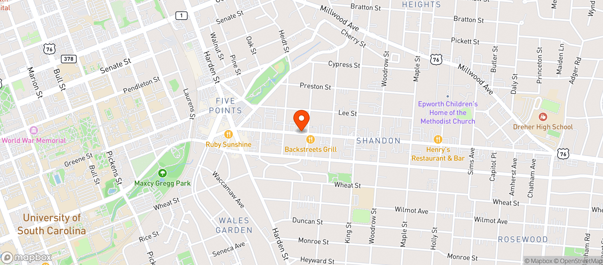 Map showing Publick House