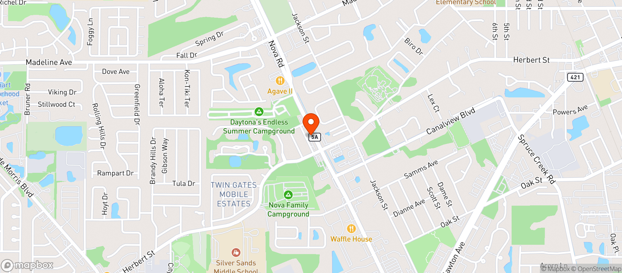 Map showing Original Giuseppes Pizza