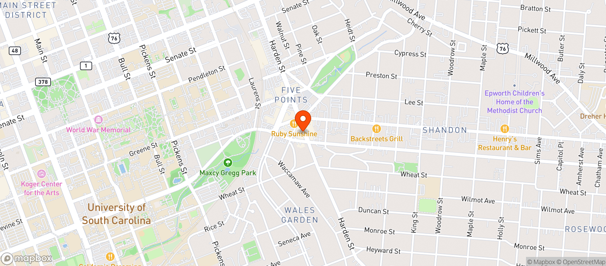 Map showing The Babylon Kino
