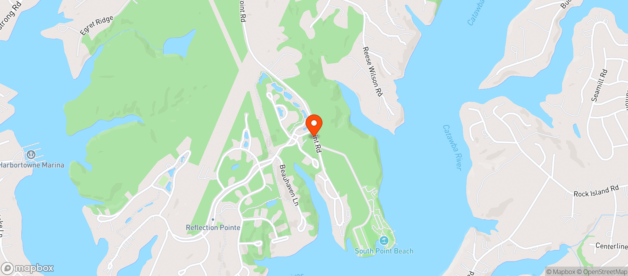 Map showing Southpoint Market & Grill
