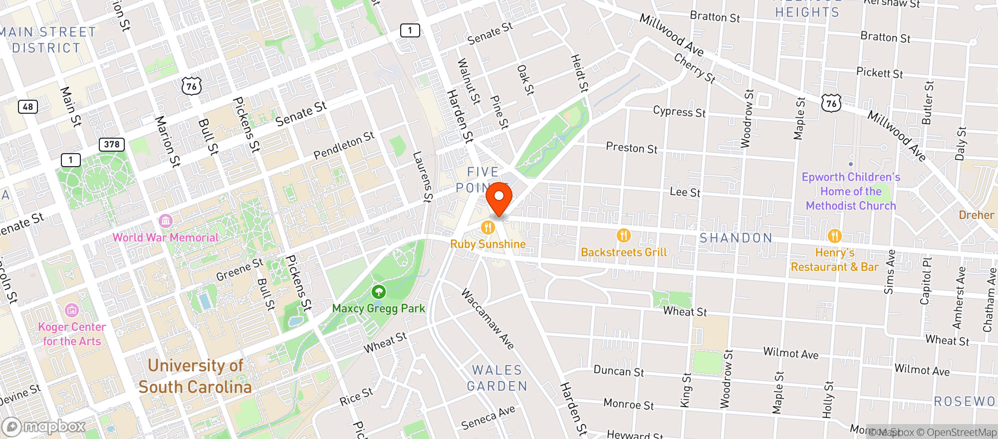 Map showing Bar None
