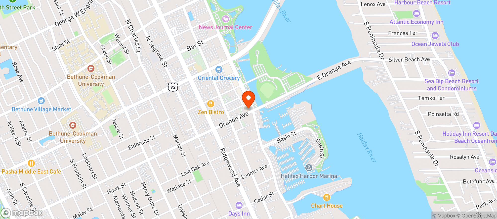 Map showing Original Stavros Pizza Ho