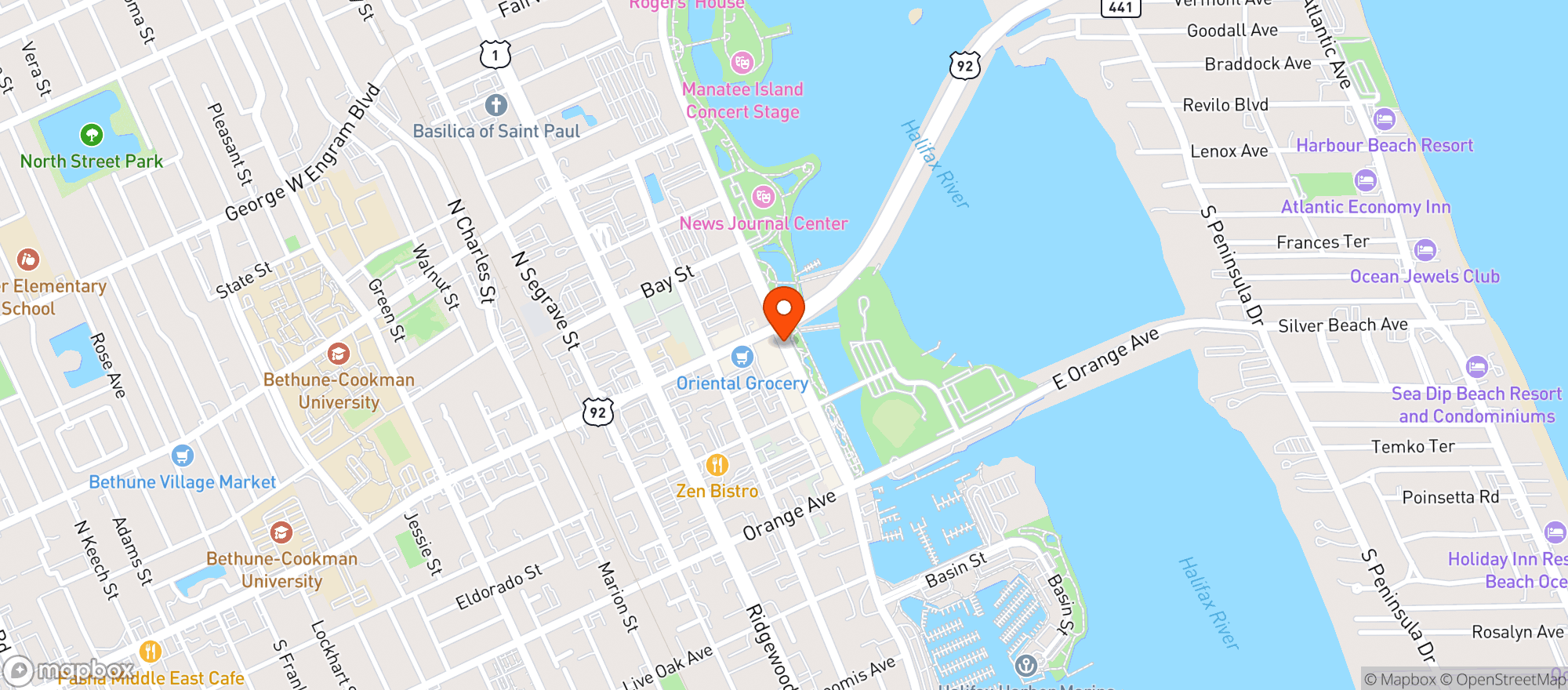 Map showing Senorita Mexican Kitchen