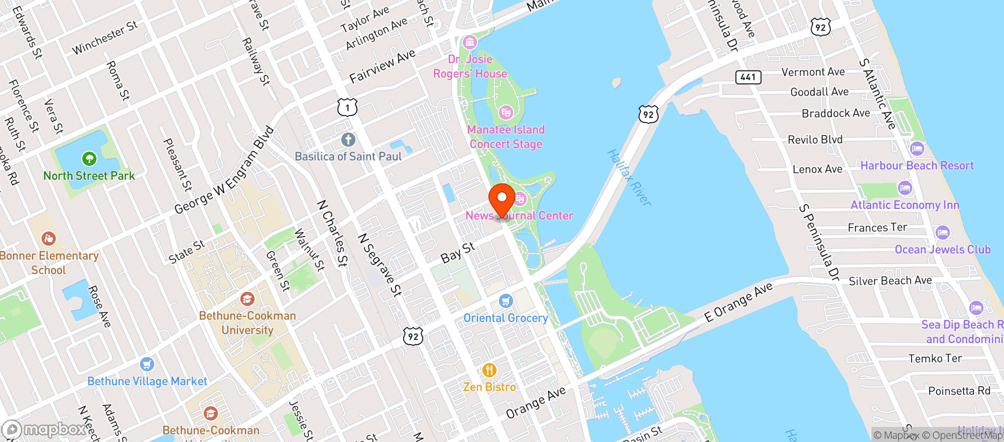 Map showing Tia Coris Tacos