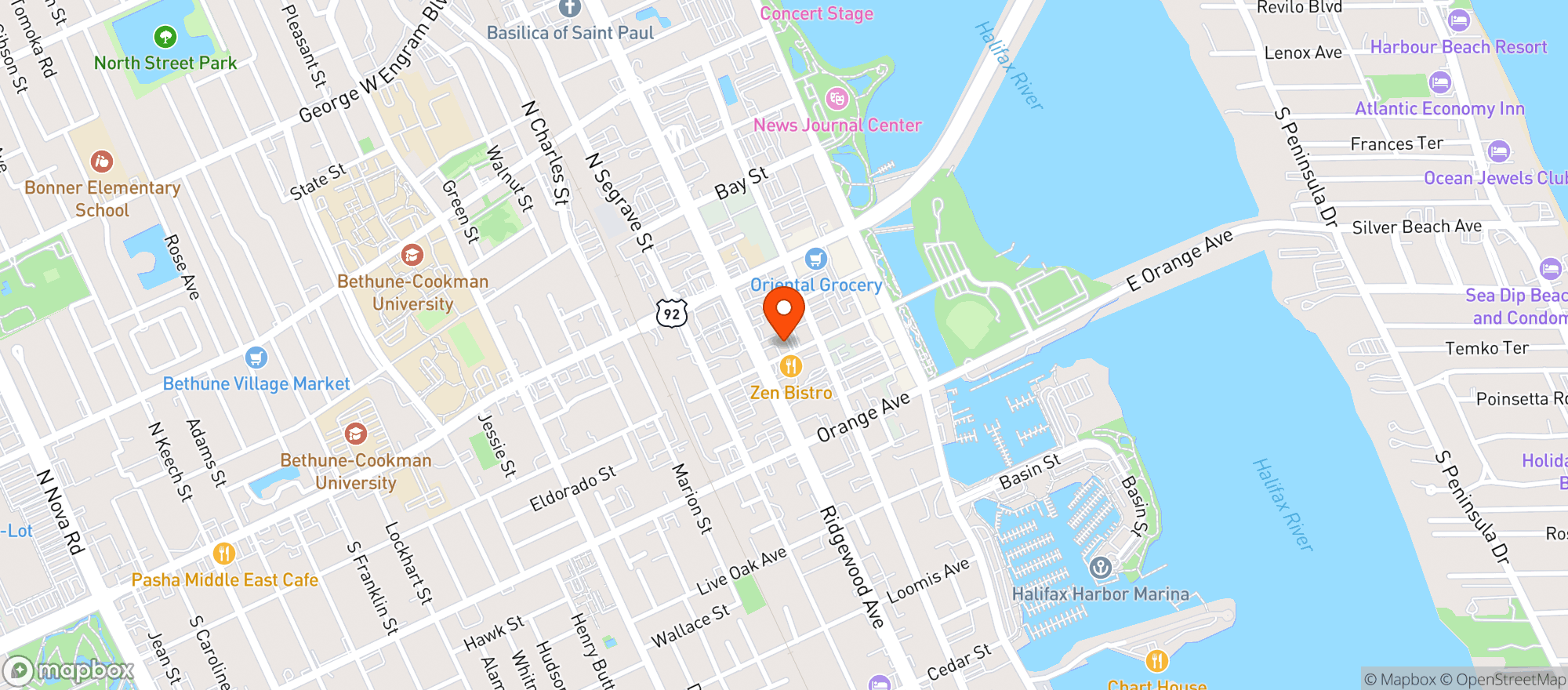 Map showing The Cellar Restaurant