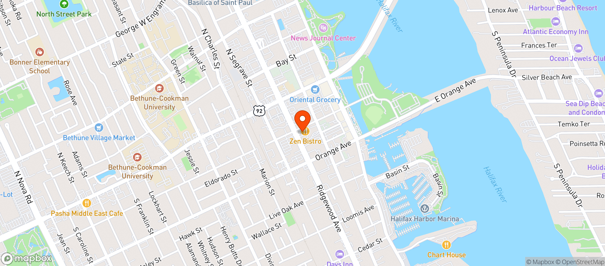 Map showing Daytona Market