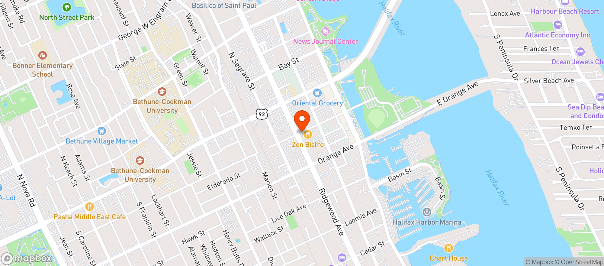 Map showing Zen Bistro