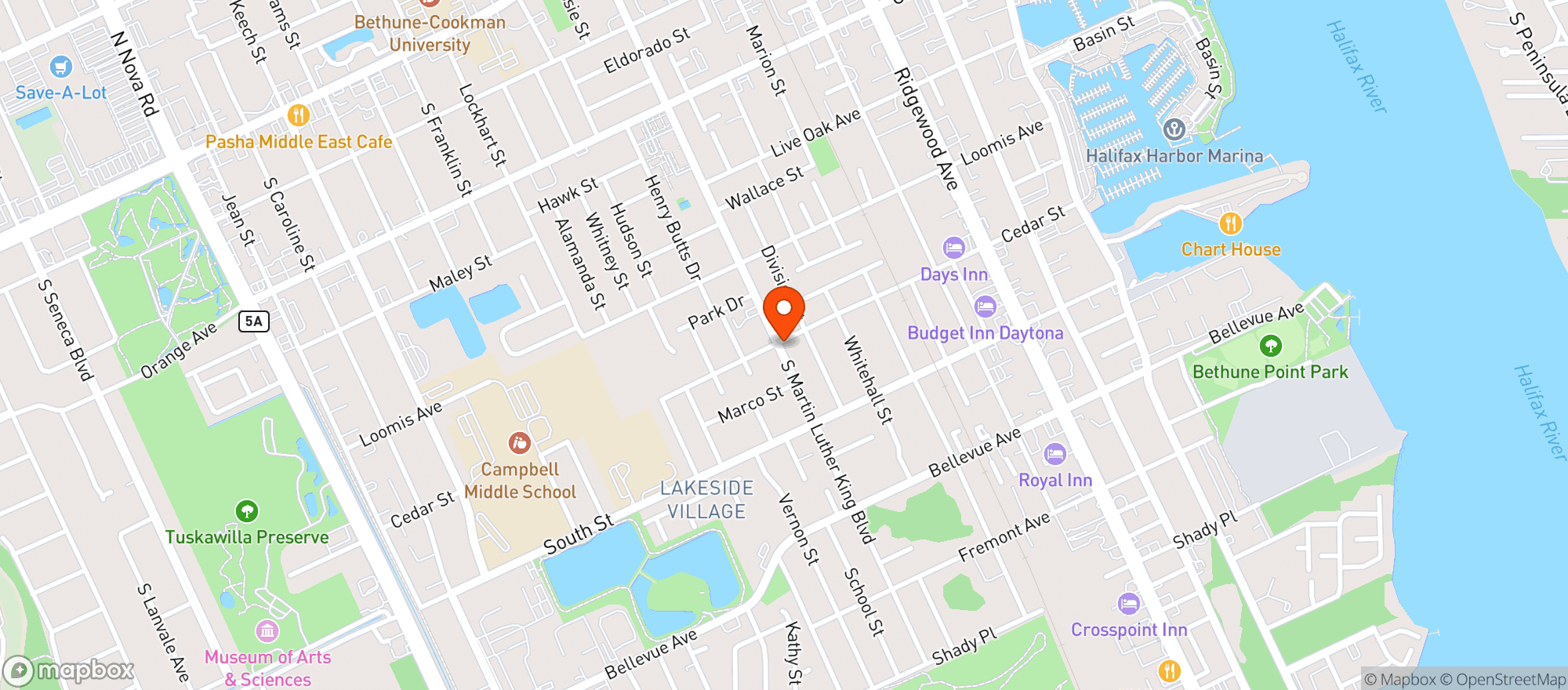 Map showing Friendly Stop Mini Market