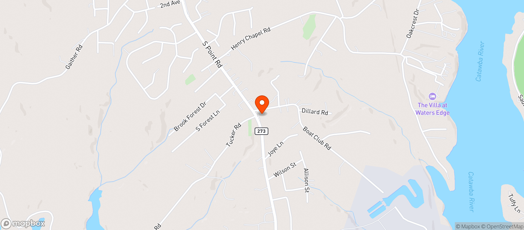 Map showing Southpoint Market And Grill