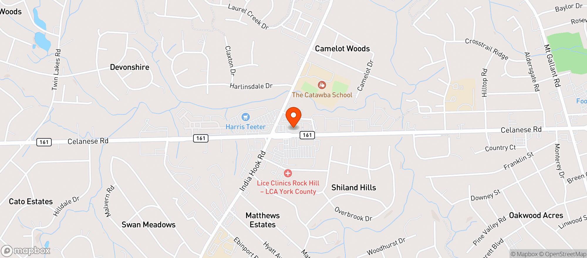 Map showing Hickory Tavern