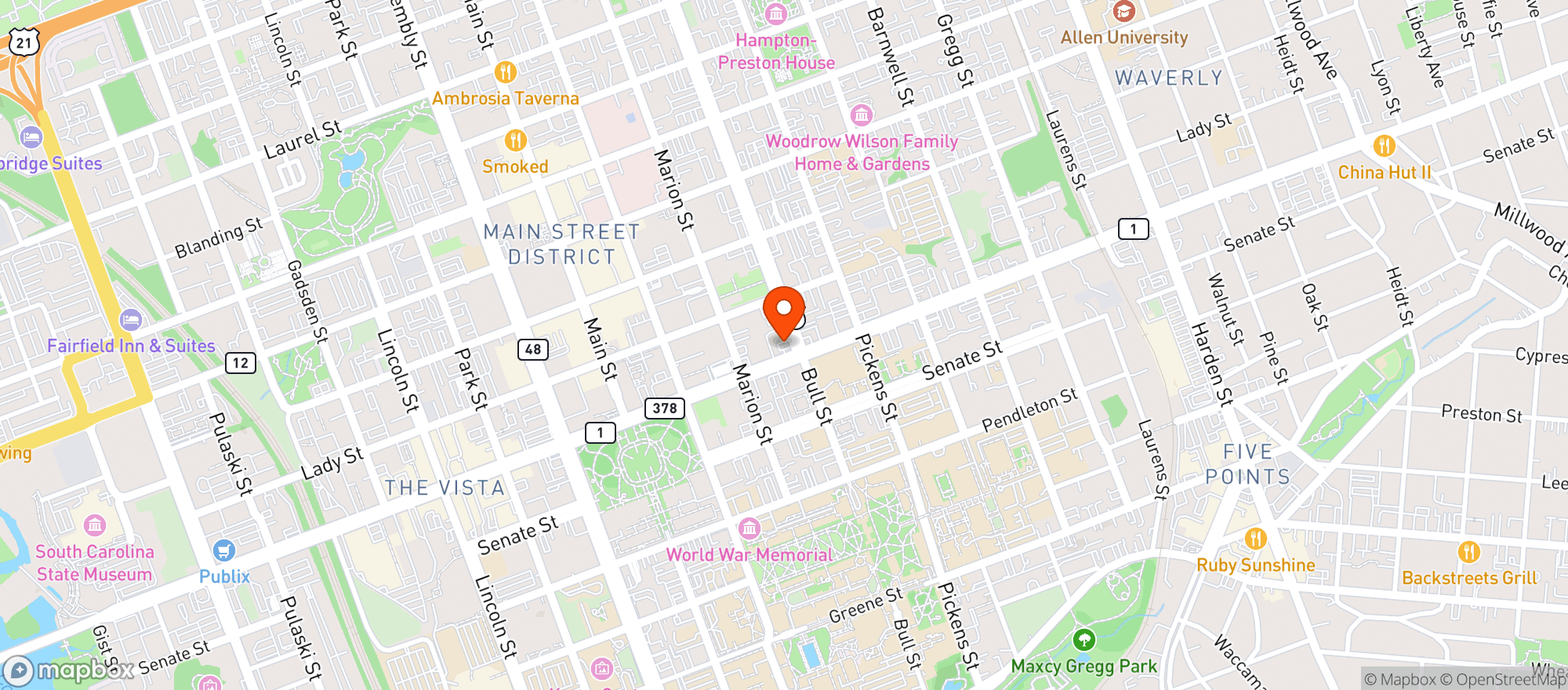 Map showing University To Go (cola)