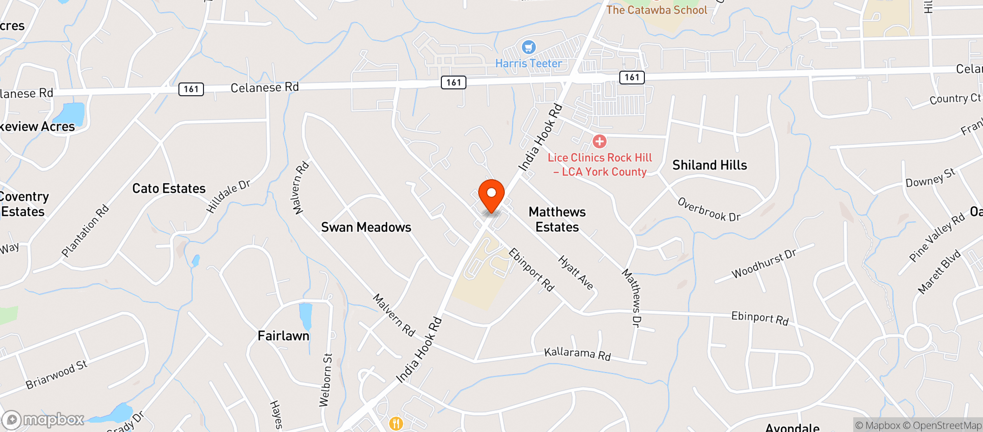 Map showing Casa Tequila Mexican Grill