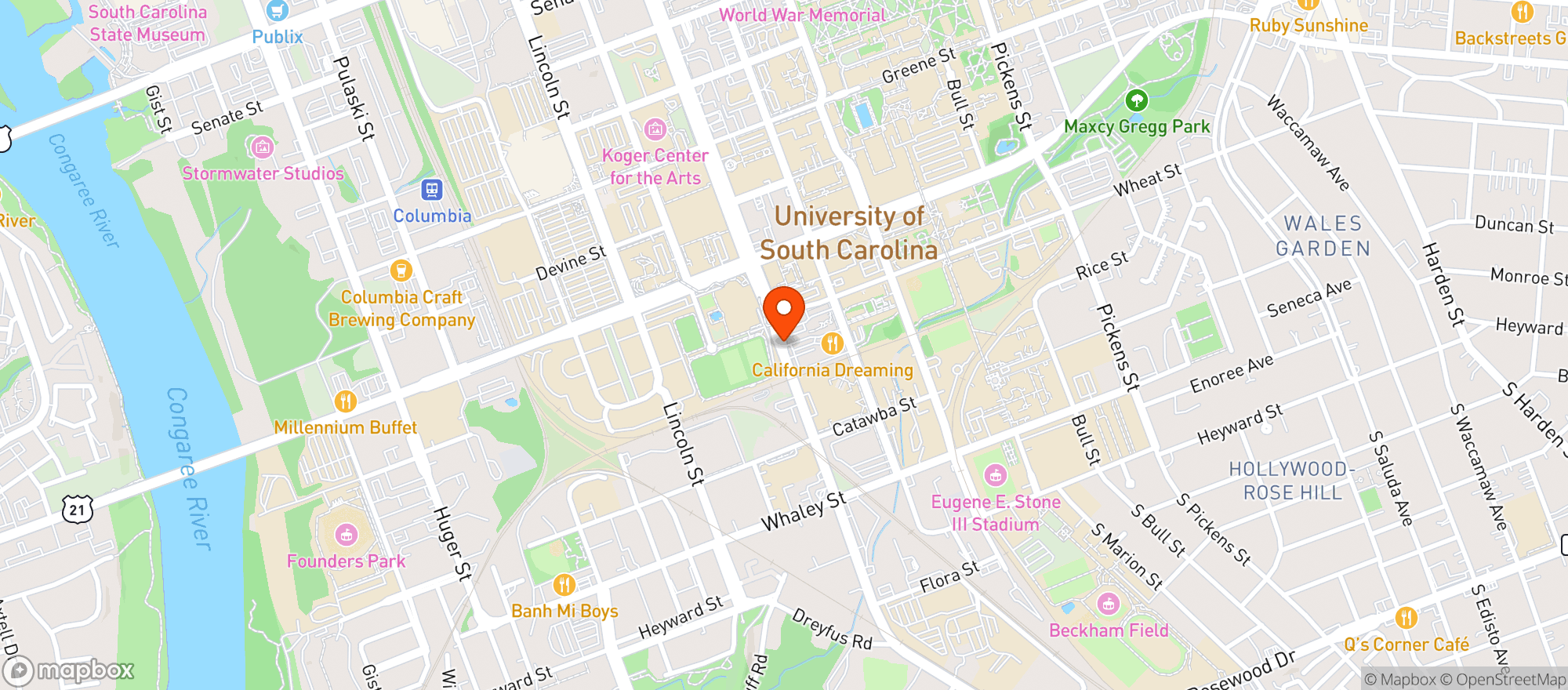 Map showing GREENS DISCOUNT BEVERAGE STORES