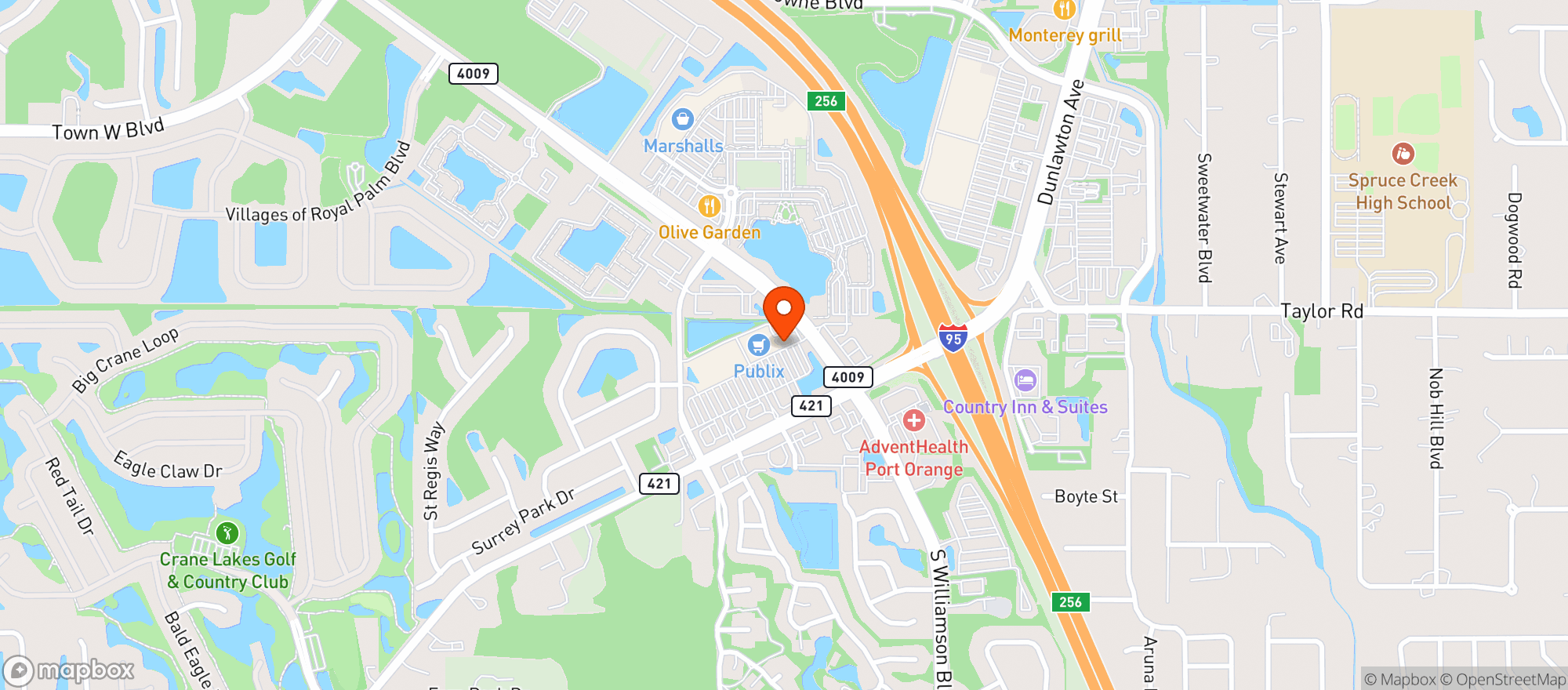 Map showing PUBLIX SUPER MARKET