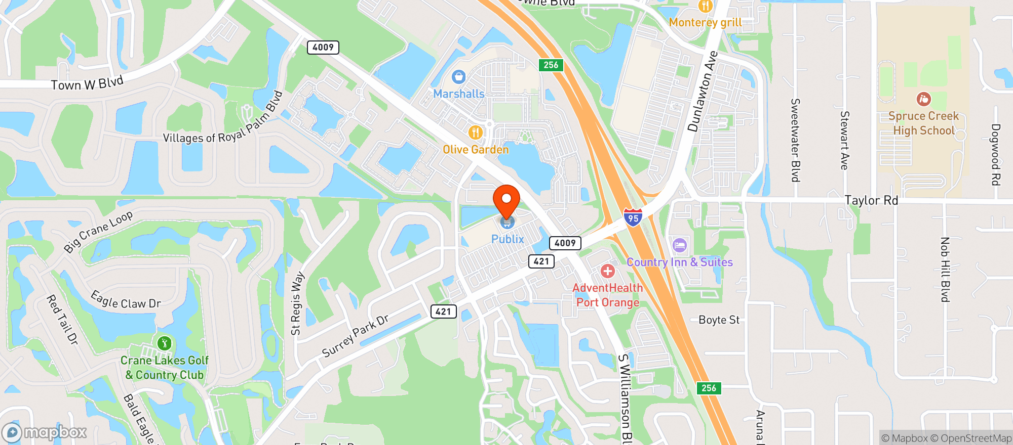 Map showing Publix