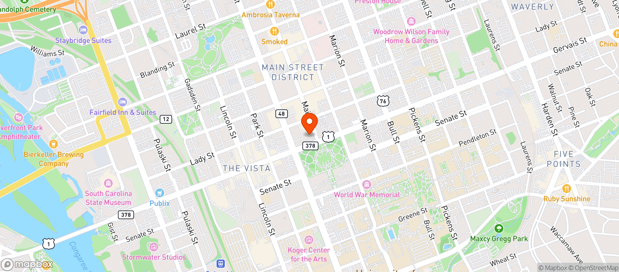 Map showing Halls Chophouse