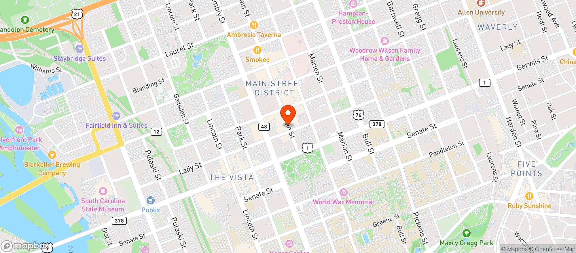 Map showing Cantina 76