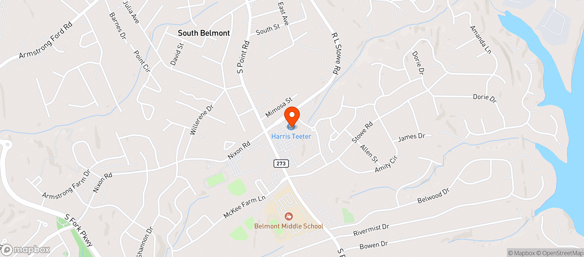 Map showing Harris Teeter #386