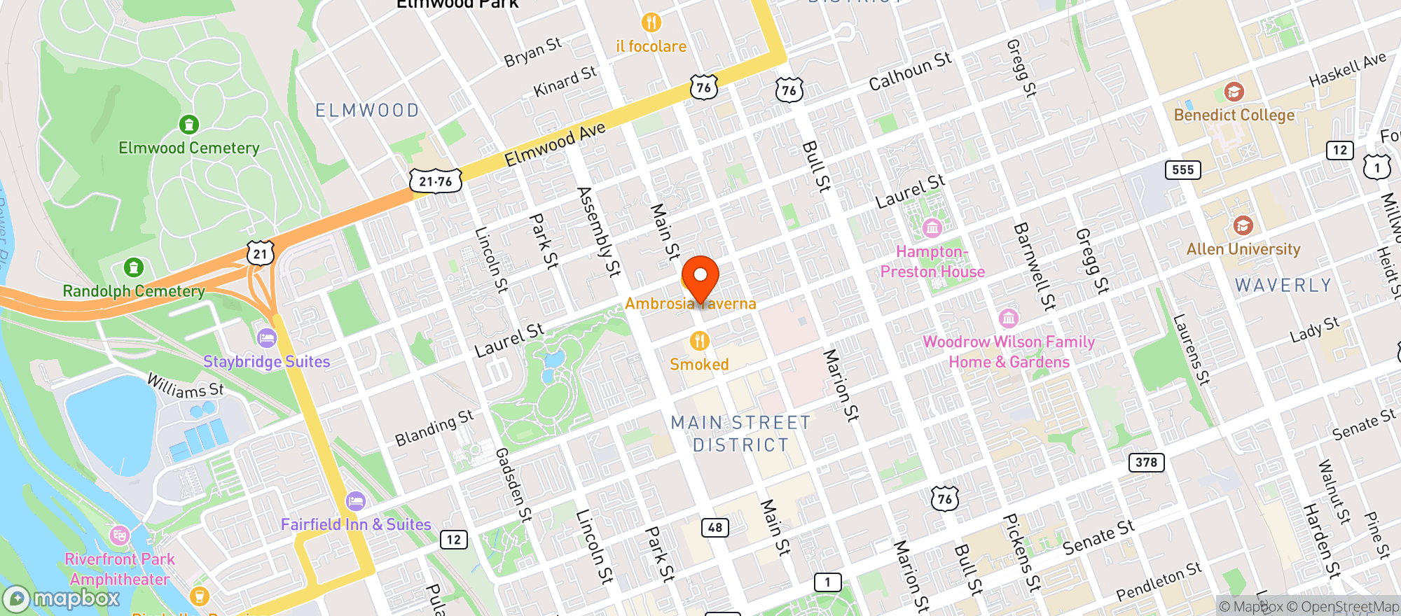 Map showing Transmission Arcade