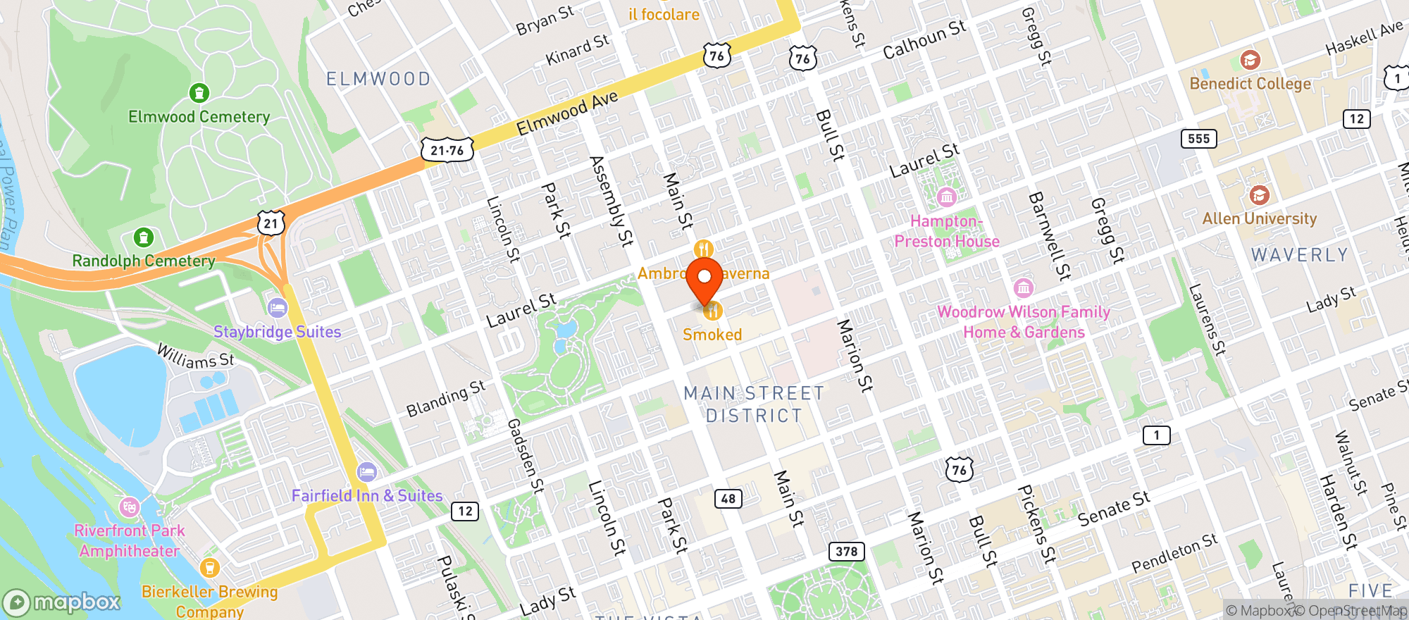 Map showing Hendrix