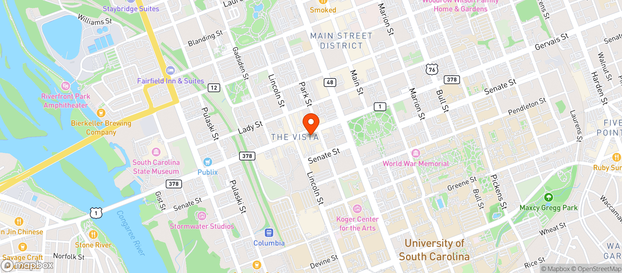 Map showing Motor Supply Co. Bistro