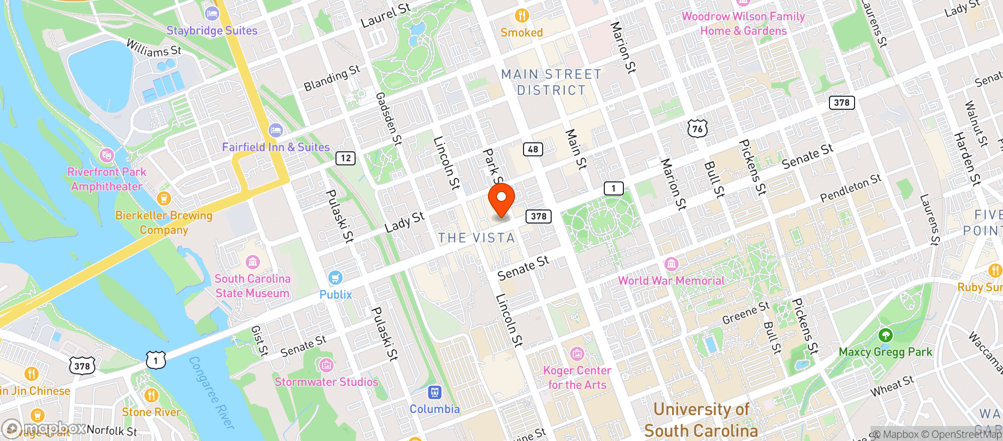 Map showing 929 Kitchen & Bar
