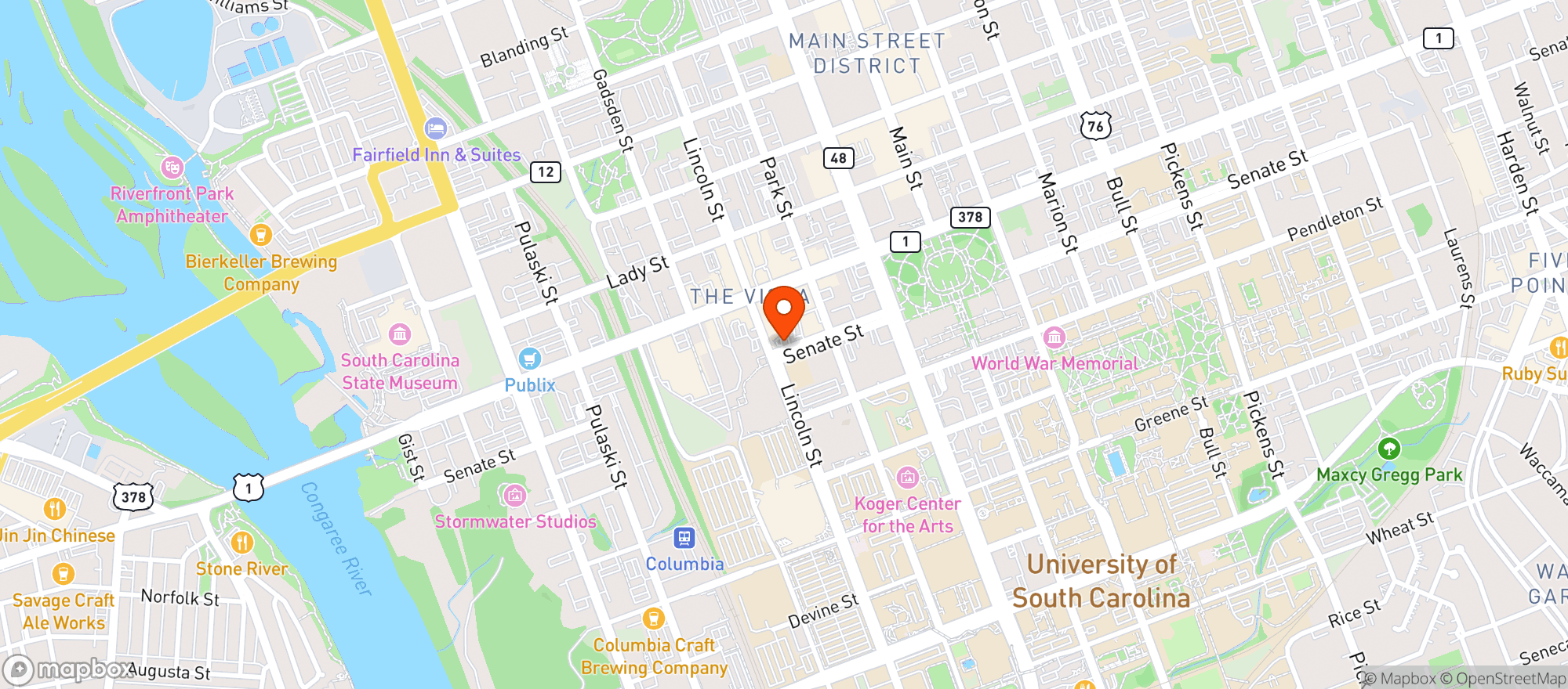 Map showing Hickory Tavern
