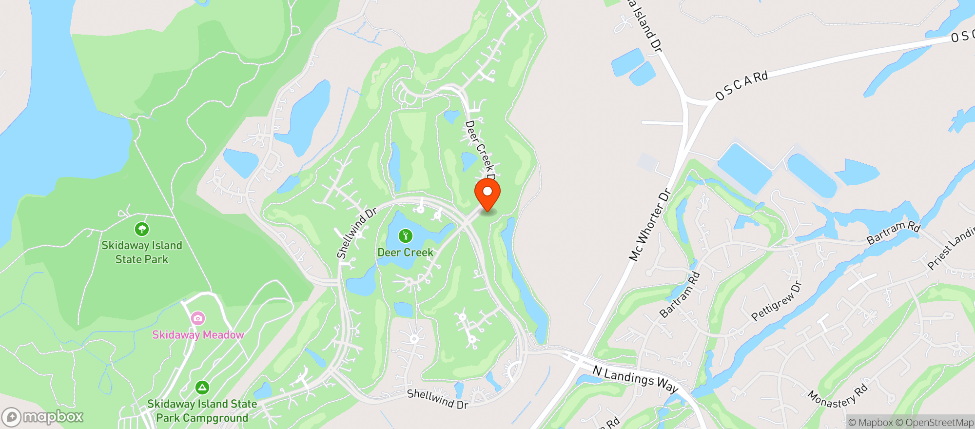 Map showing Deer Creek Country Club