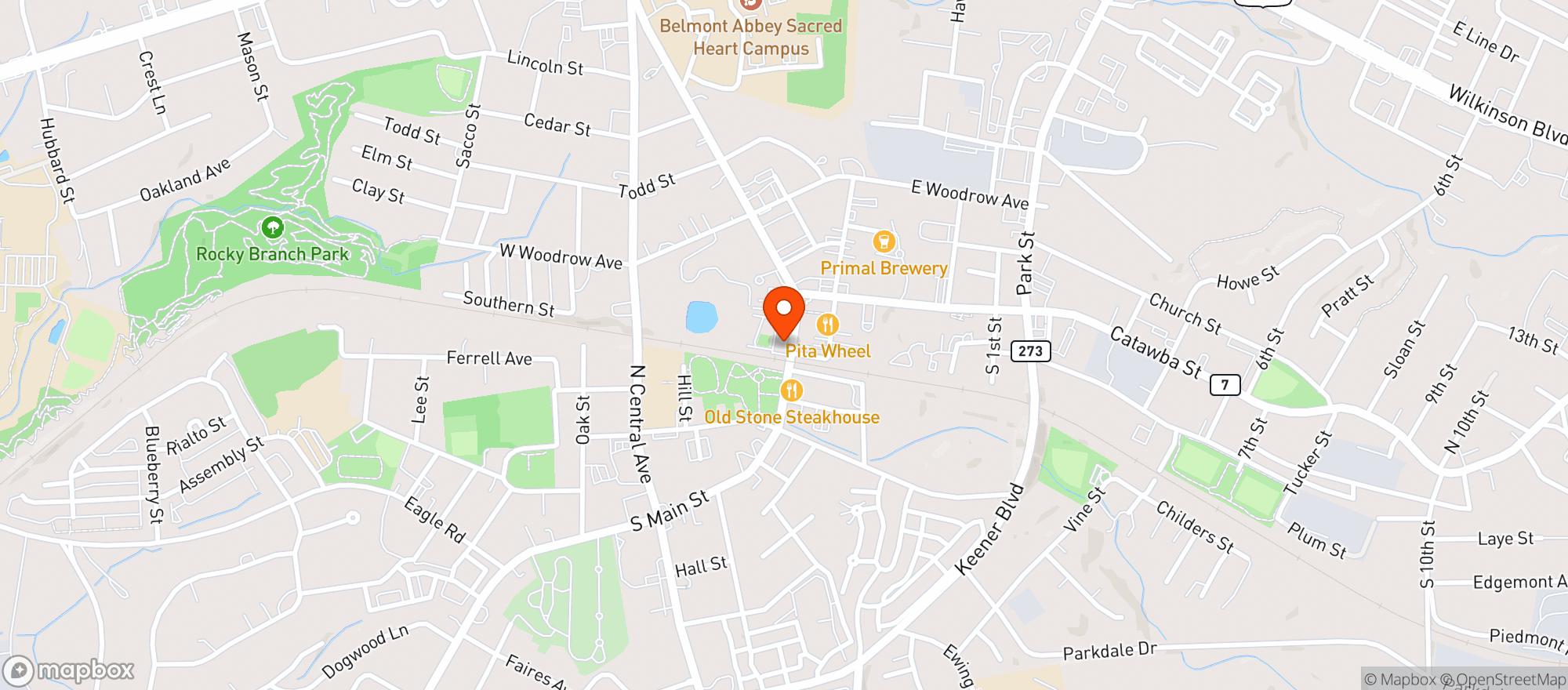 Map showing Belmont Bookshop