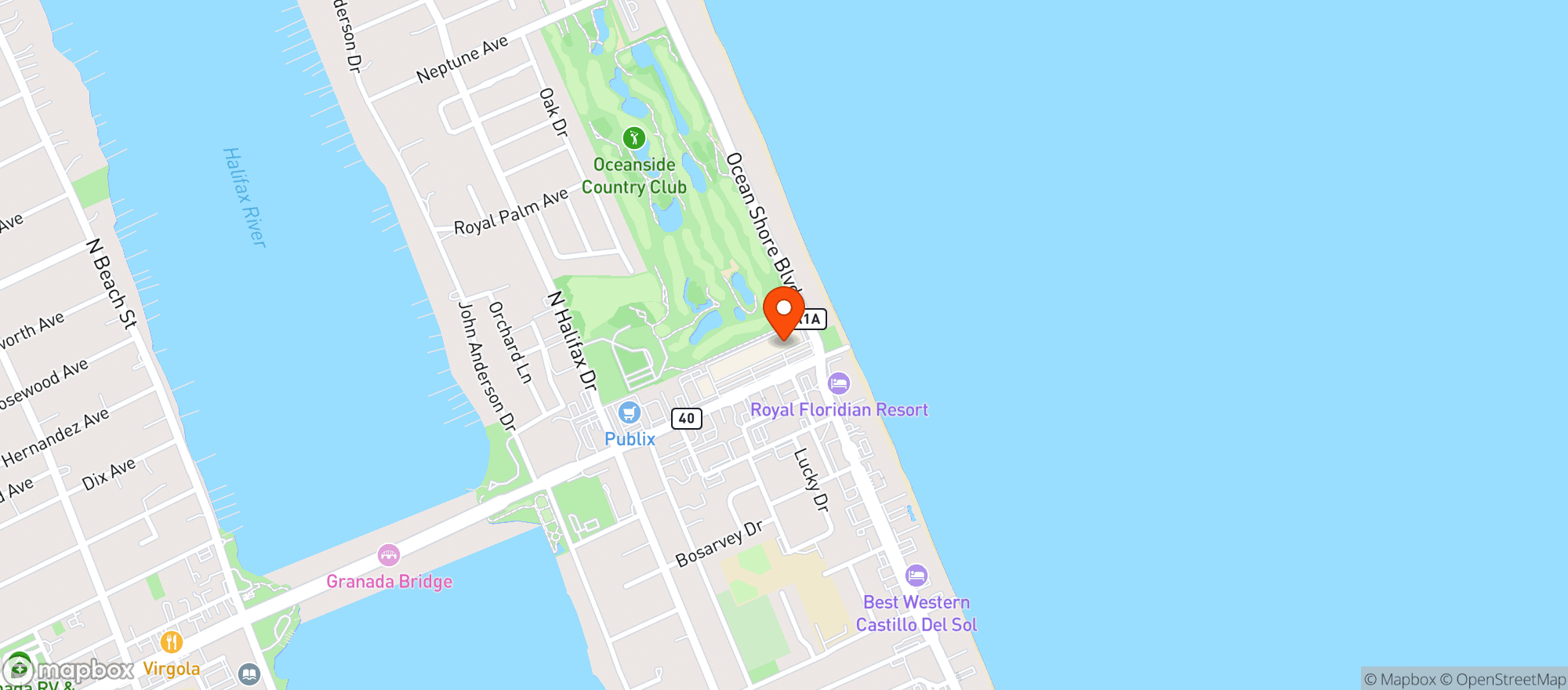 Map showing Ormond Liquor