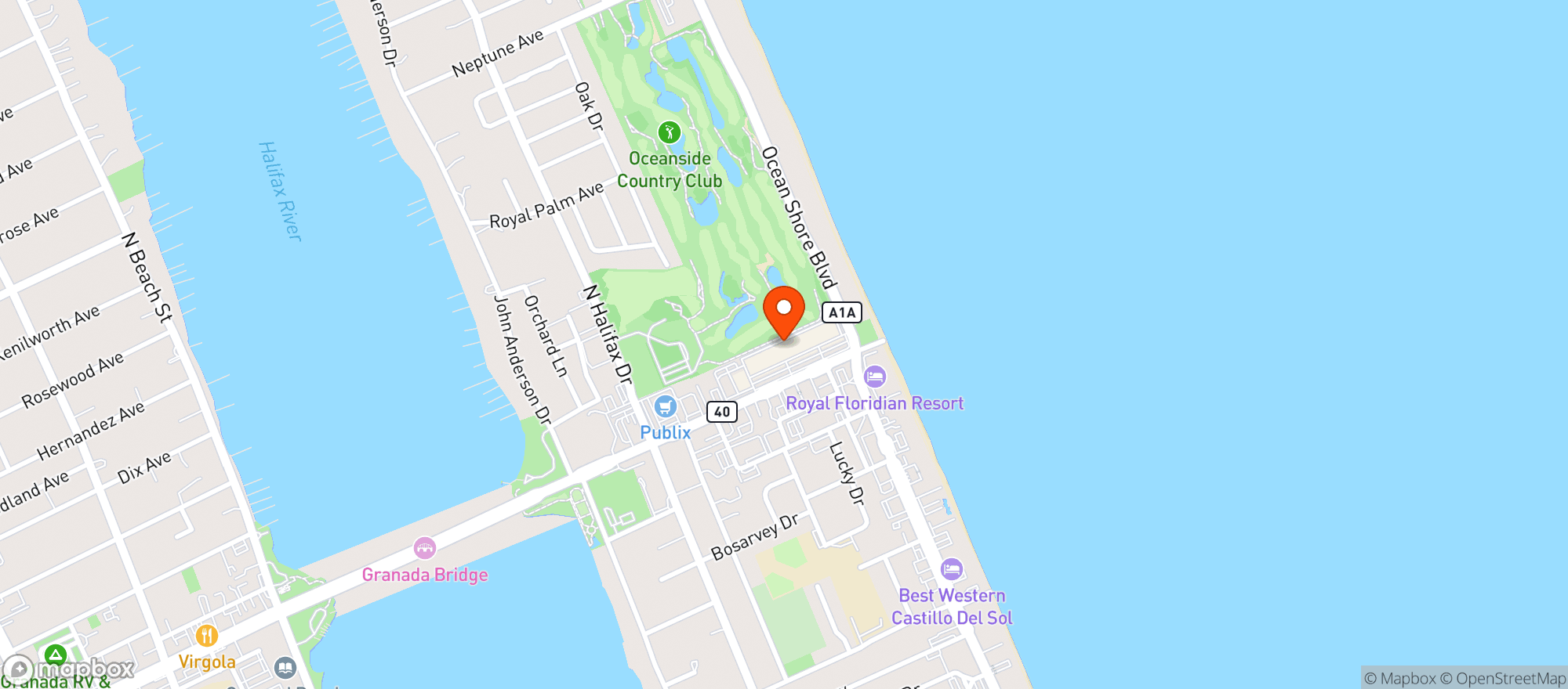 Map showing Jimmy Hula S Of Ormond Be