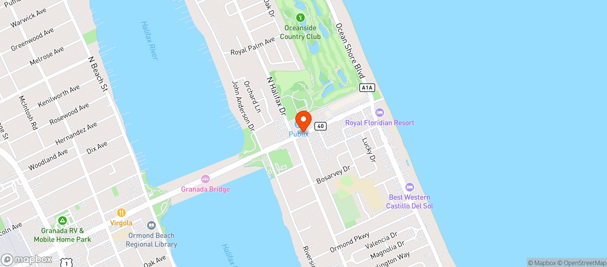 Map showing Publix Super Market