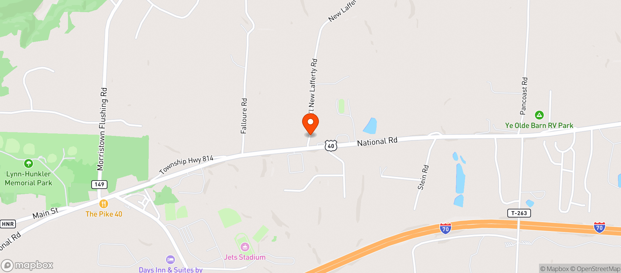 Map showing Route 40 Lumber Jaxe