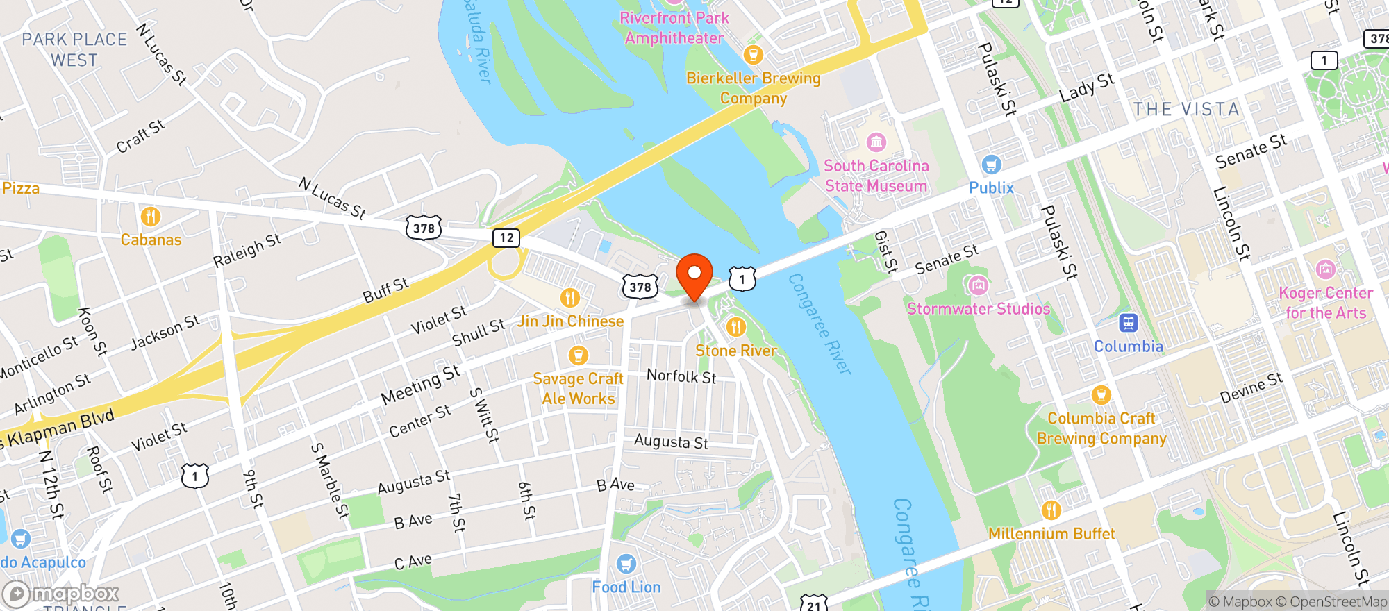 Map showing Black Rooster