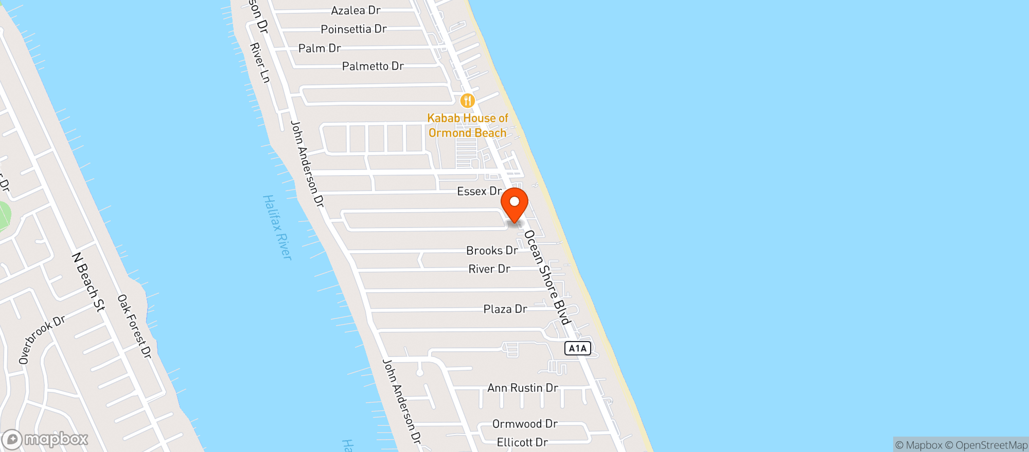 Map showing Ocean Shore Shell Kangaro