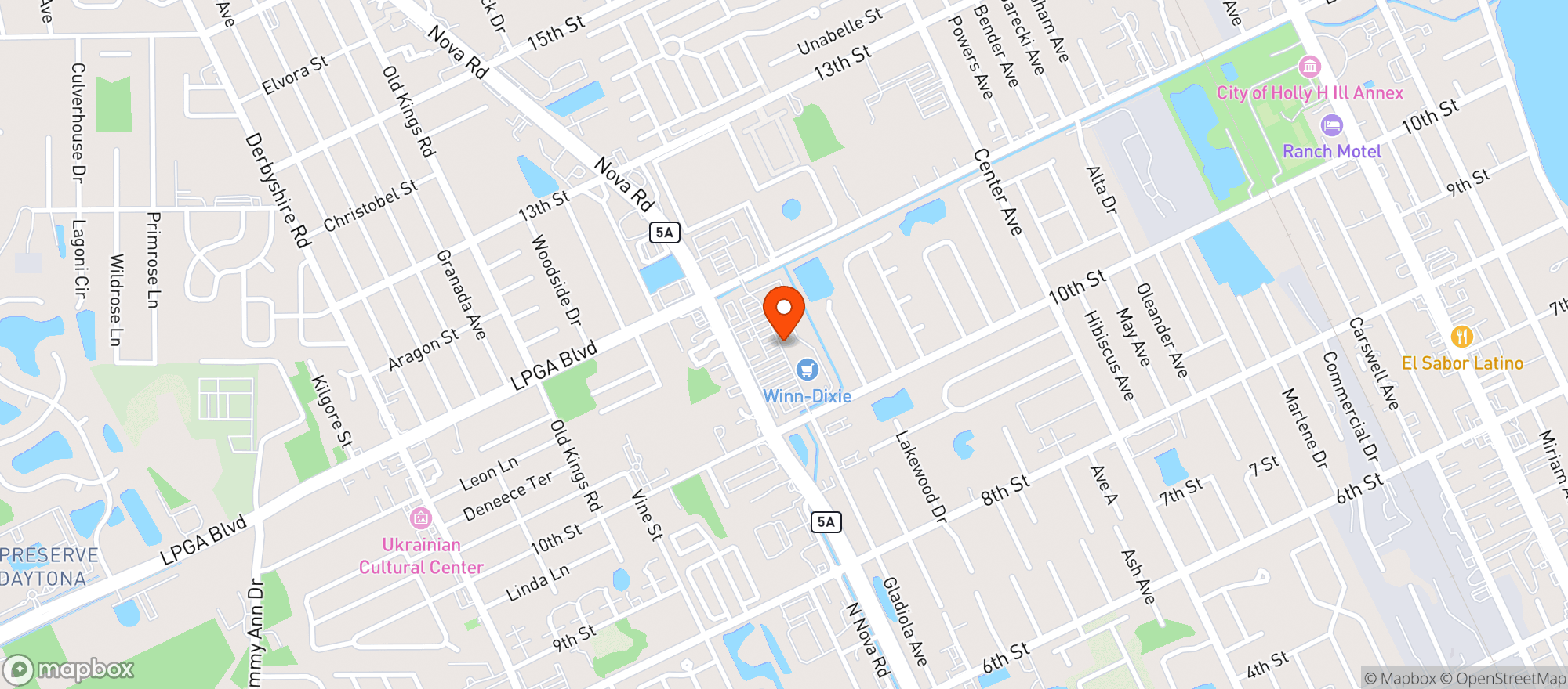 Map showing Winn Dixie