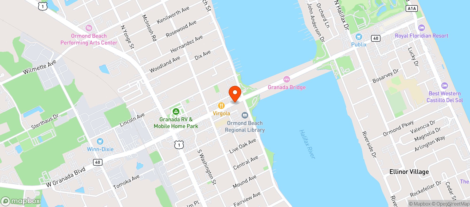 Map showing Ormond Garage