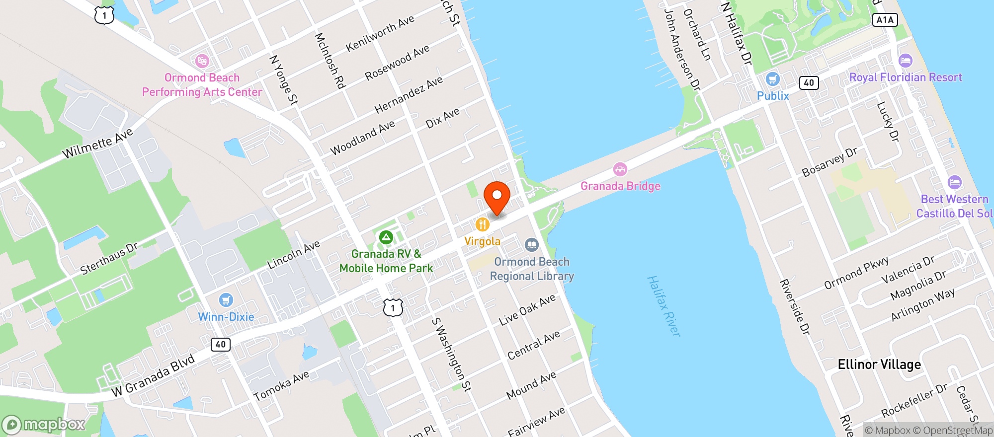 Map showing Rose Villa Southern Table