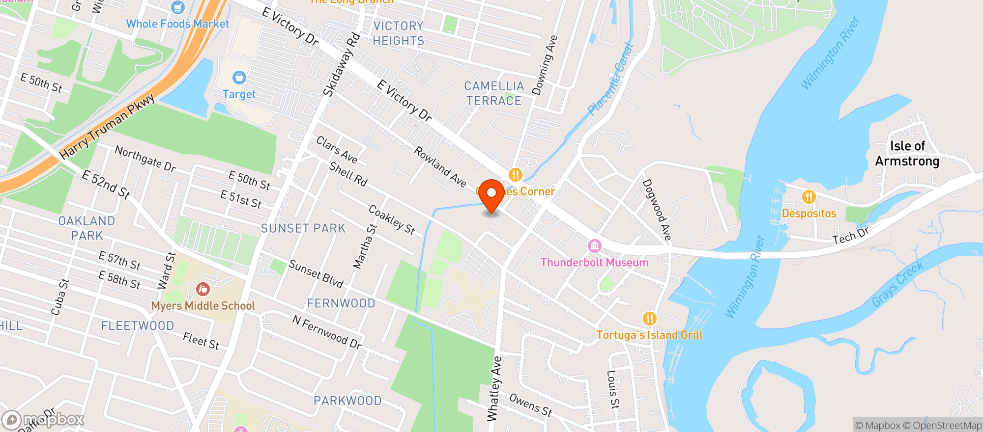 Map showing American Legion #184 (sav)
