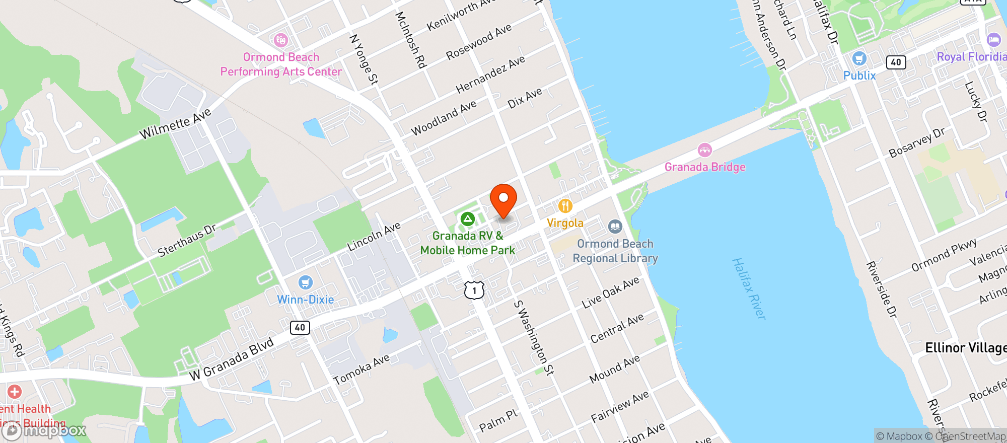 Map showing American Legion Cassin Yo