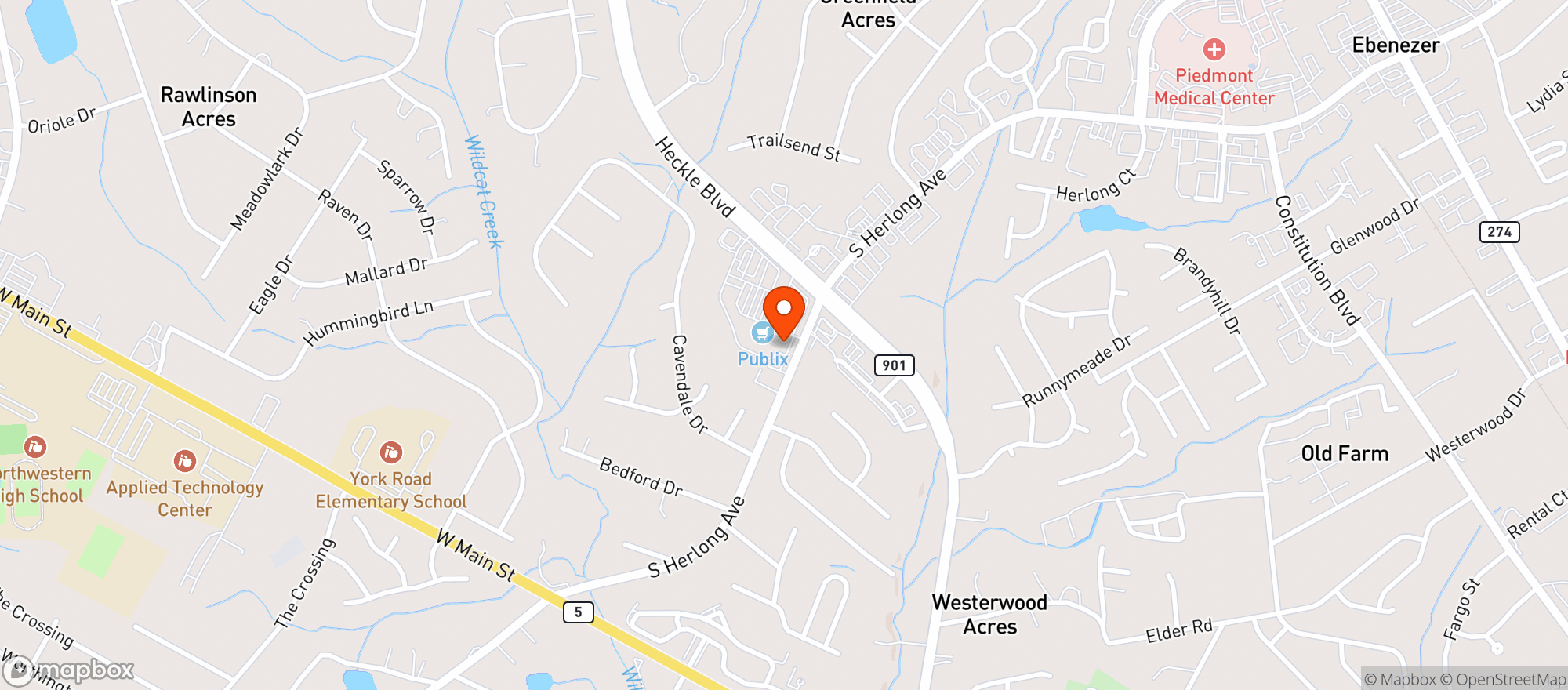 Map showing Publix