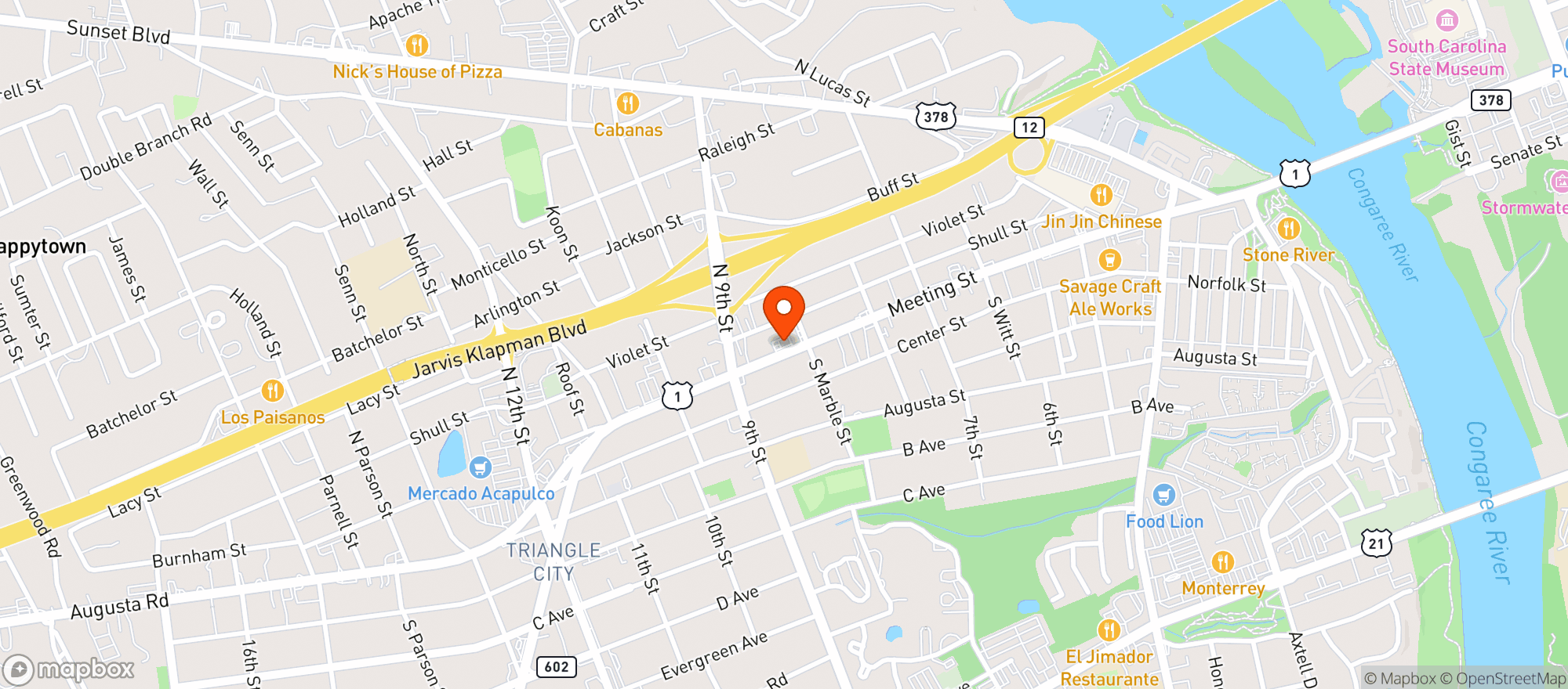 Map showing Jimmy S Citgo (cola)