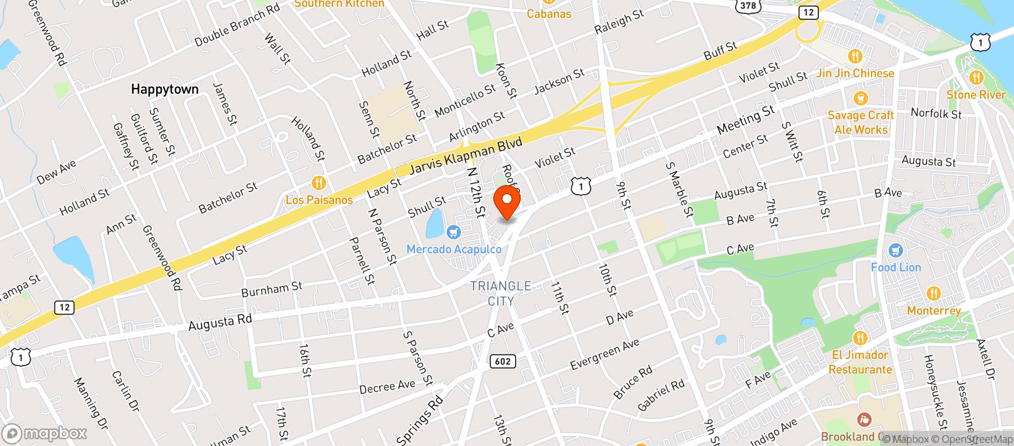 Map showing J & F Enterprises Inc (cola)