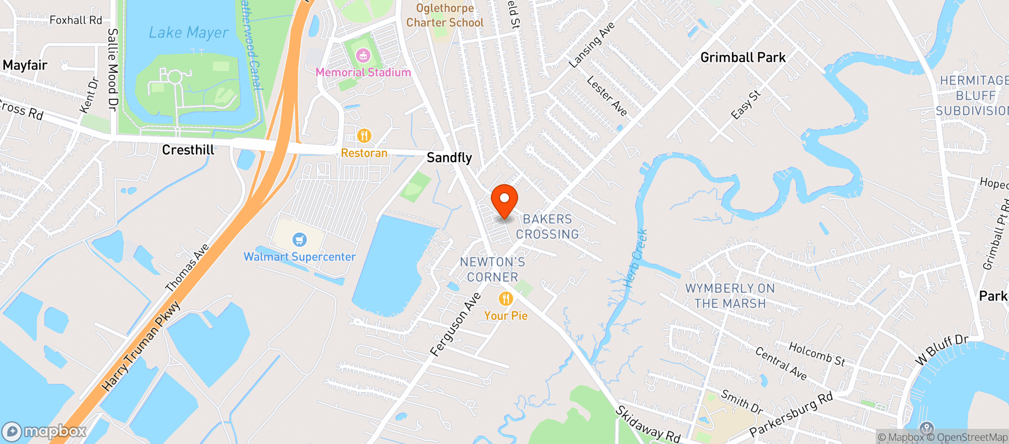 Map showing TEQUILA S TOWN SKIDAWAY (SAV)