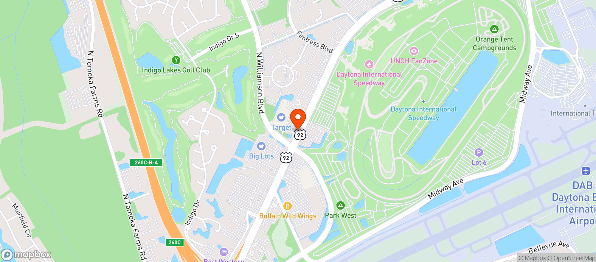 Map showing Vitamin Shoppe - Daytona Beach