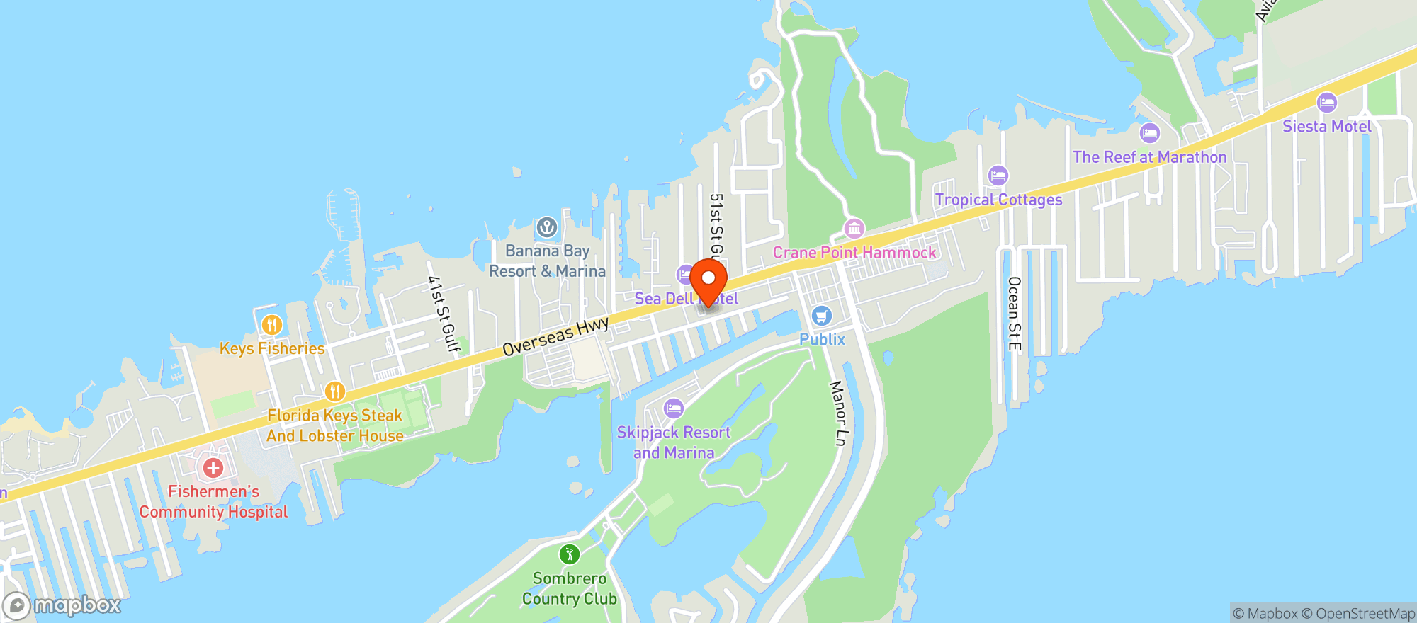 Map showing Marathon Liquors & Plaza Lounge