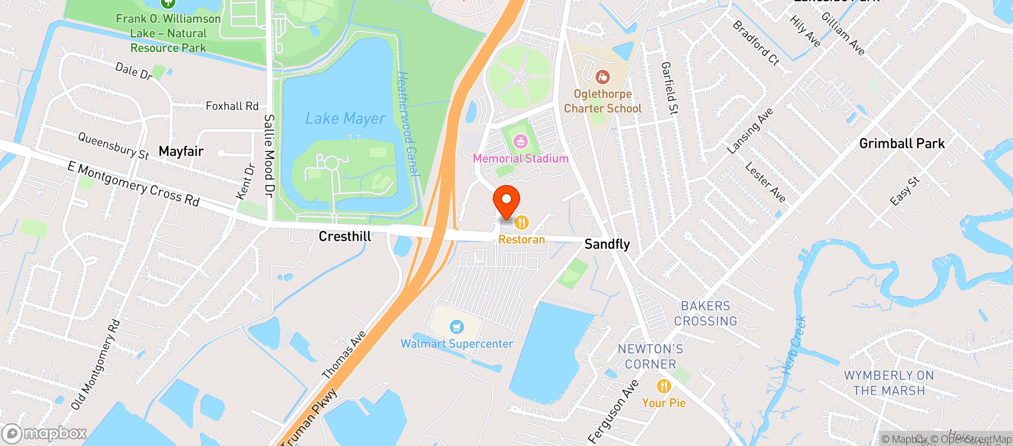 Map showing Parkers #82 (Sav)