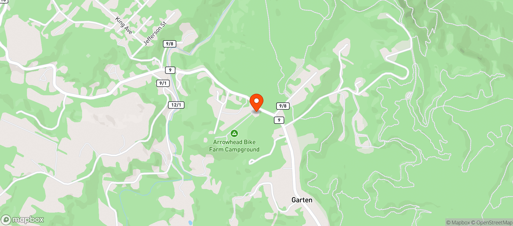 Map showing Arrowhead Bike Farm