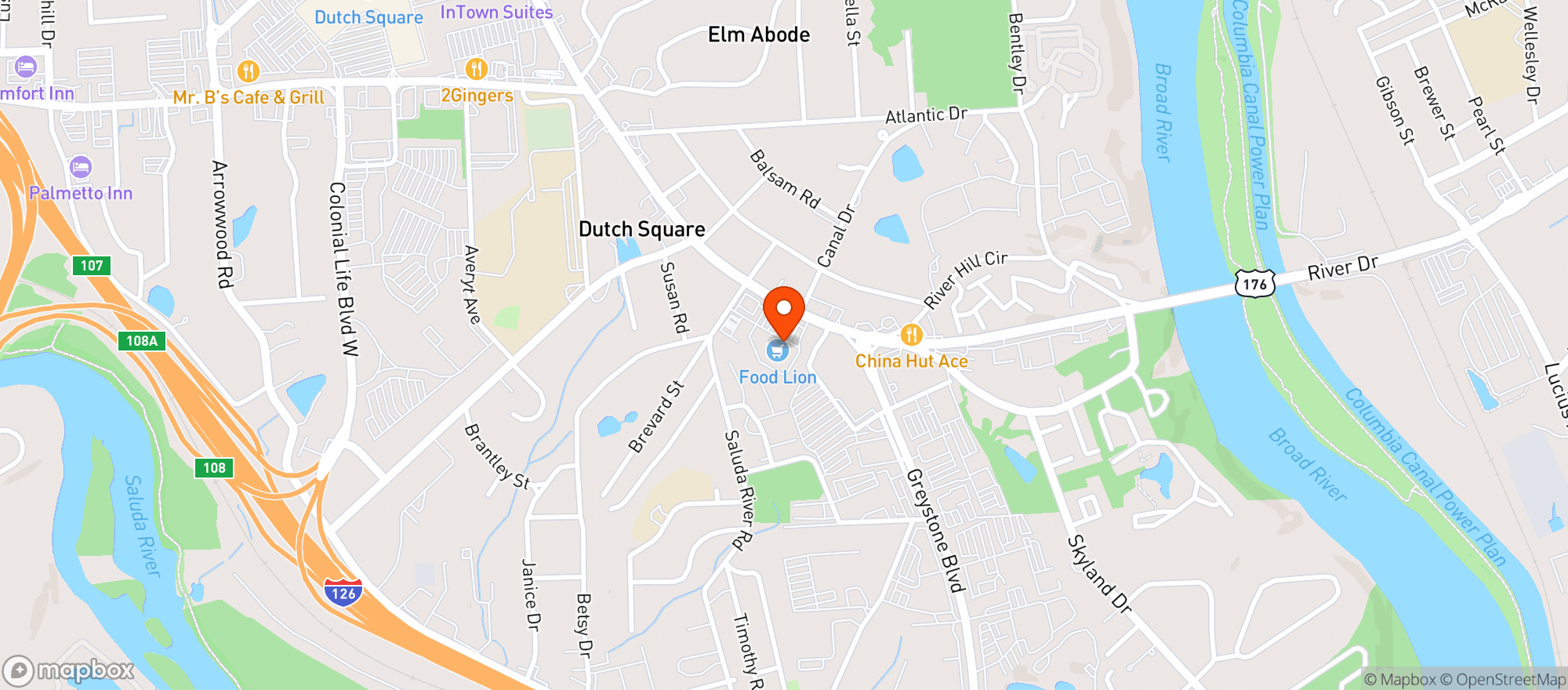 Map showing Food Lion #1280